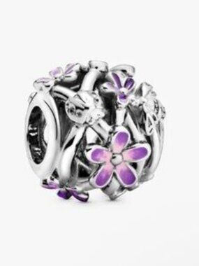 Authentic Pandora Openwork Purple Daisy Charm - NWOT